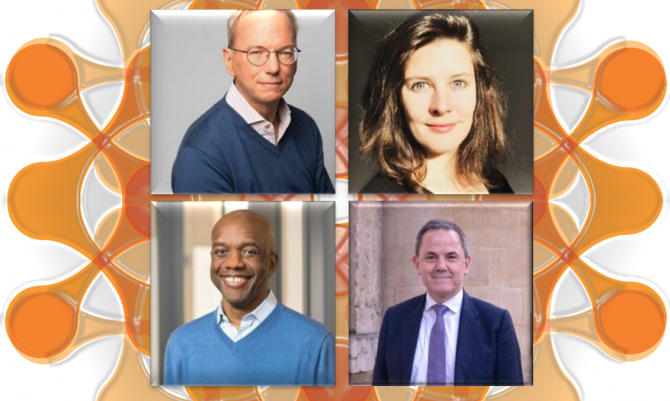 Profile image of the four speakers; Eric Schmidt, Carina Prunkl, James Manyika and John Tasioulas